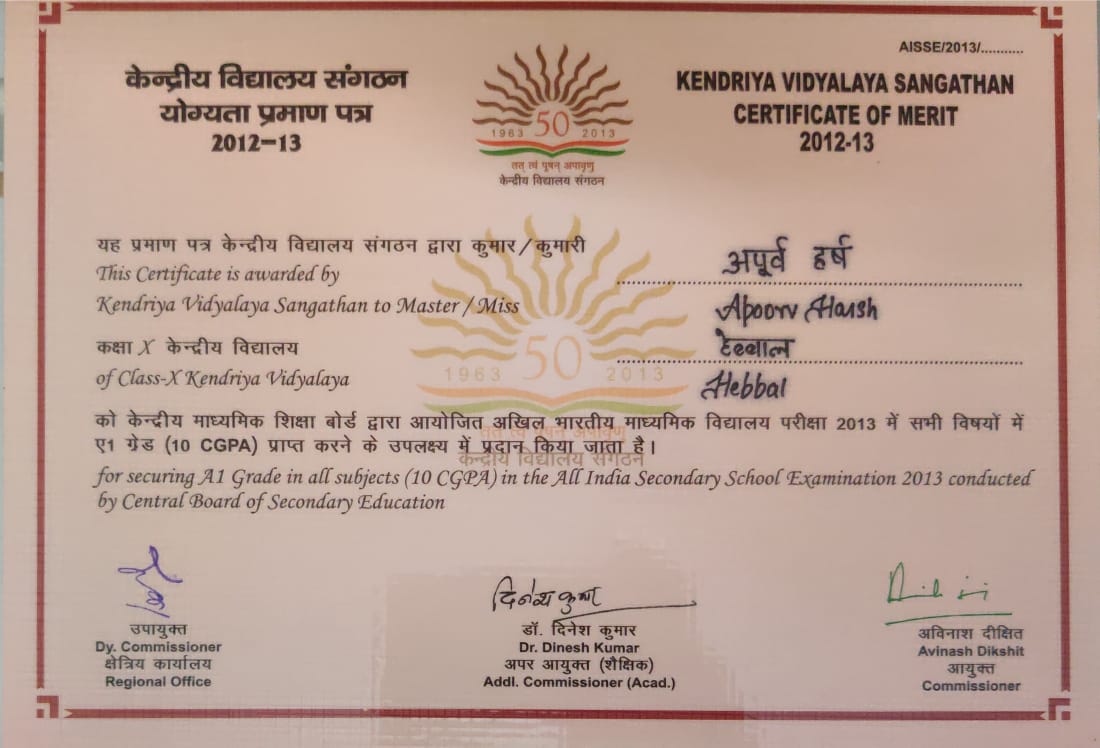 CBSE Merit Certificate