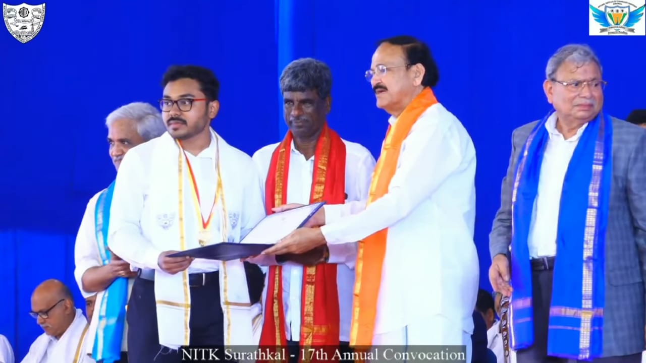 Gold Medal Awarded by Vice-President of India